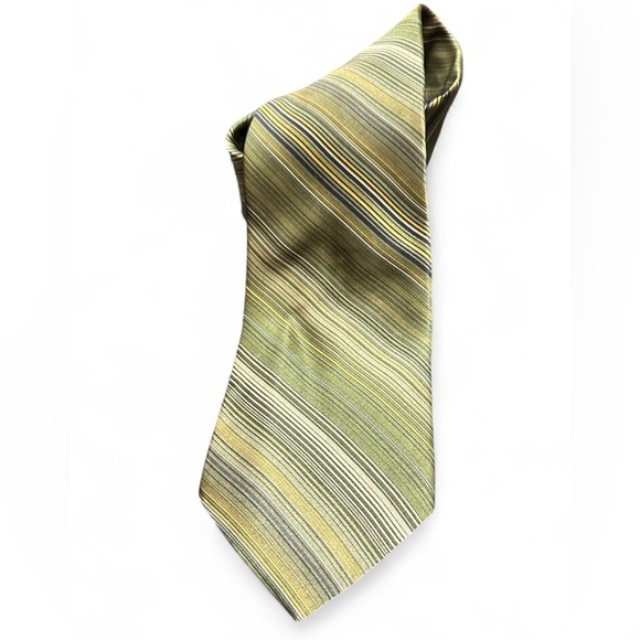 Taylor & Henry Striped Green Striped Tie - Picture 2 of 4